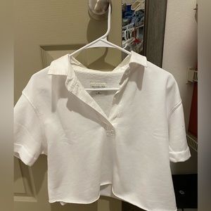 White Abercrombie & Fitch Collared T shirt